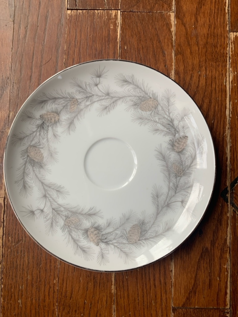 Sango Sierra Pines 6 1/8 Inch China Saucer Plate Dish Christmas Winter Alpine